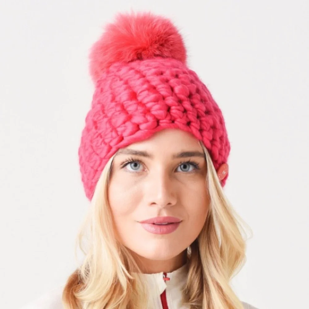 Mischa Lampert beanie pomster + candy coral xl pom